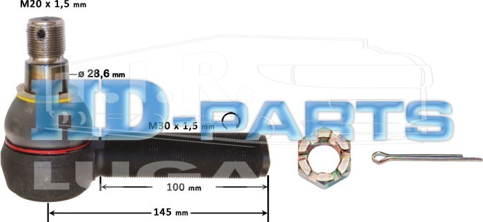 Наконечник рулевой тяги M30*1,5 прав