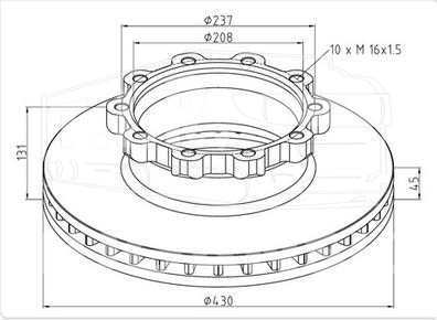 Диск тормозной 430*45