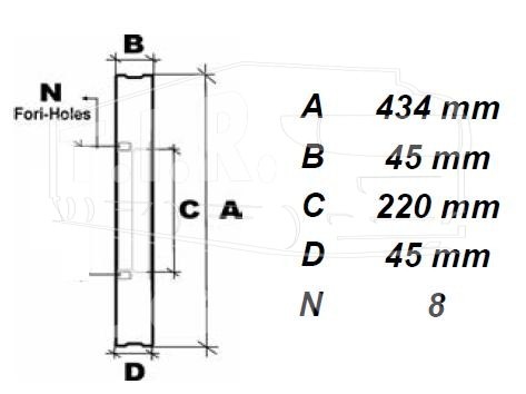 Диск тормозной 434*45