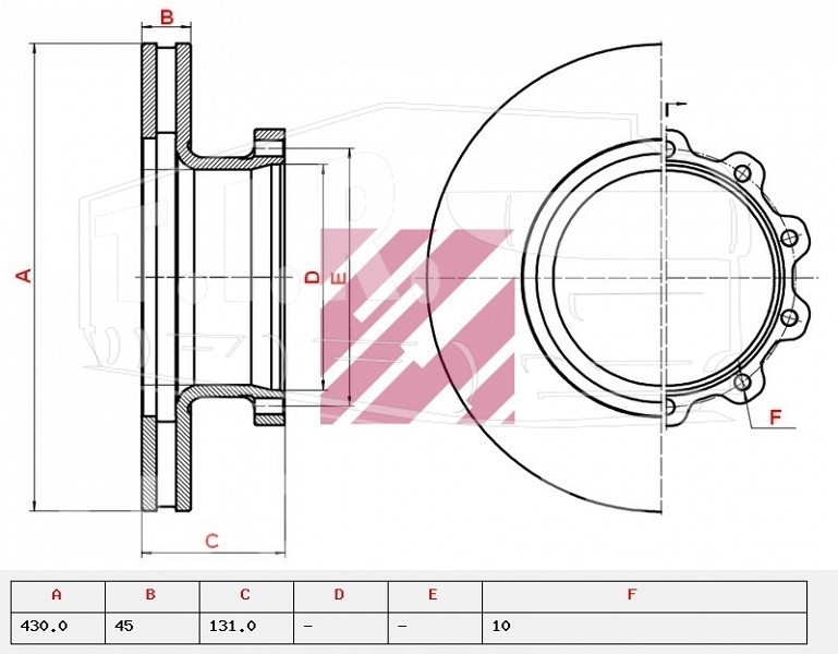 Диск тормозной 430*45