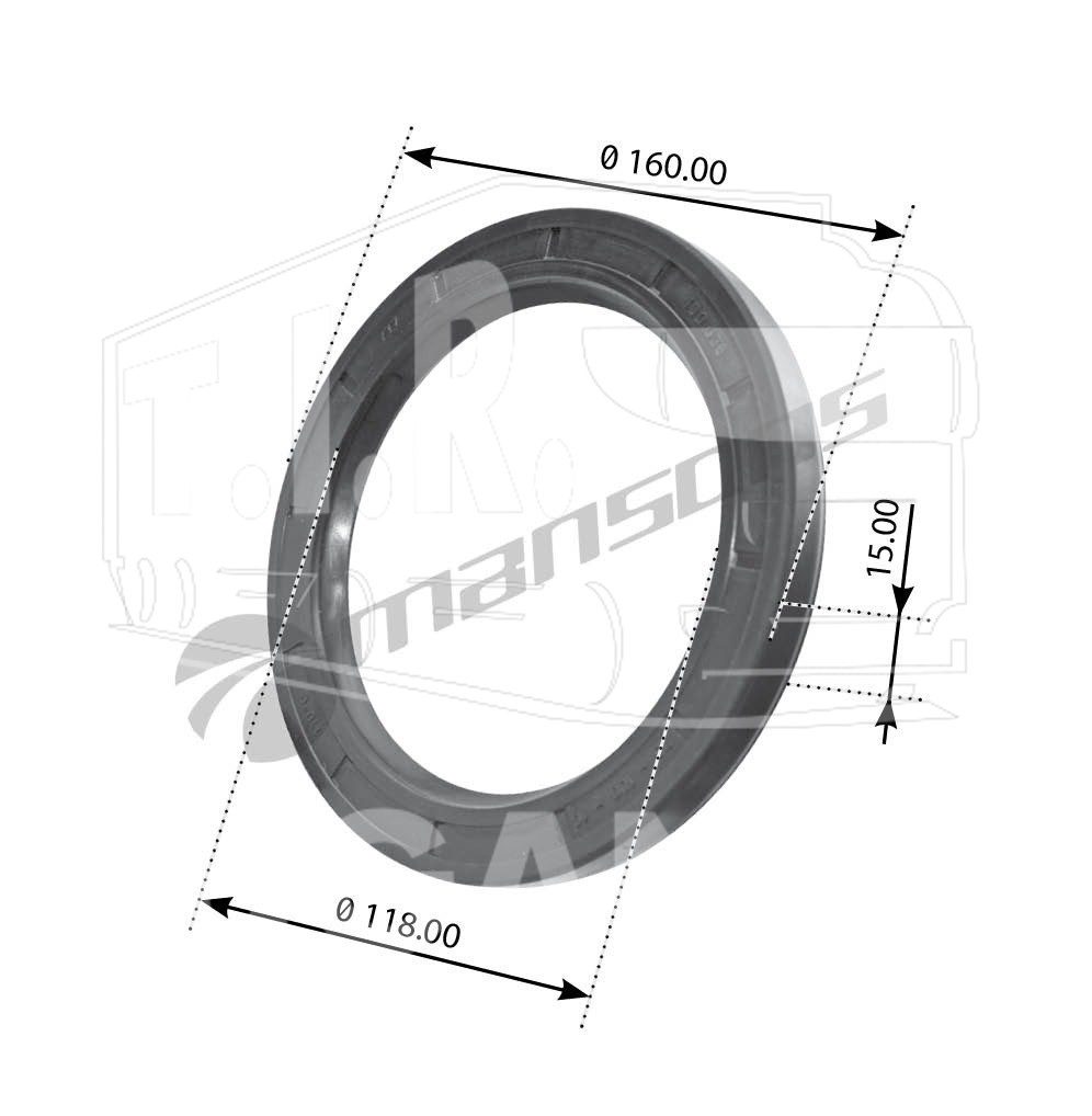 Сальник ступицы зад 120*160*15/13
