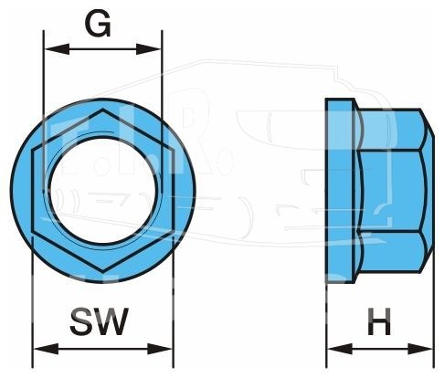Гайка М20*2 колесная SW27