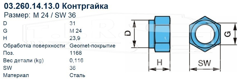 Гайка М24*2*23.9 sw36