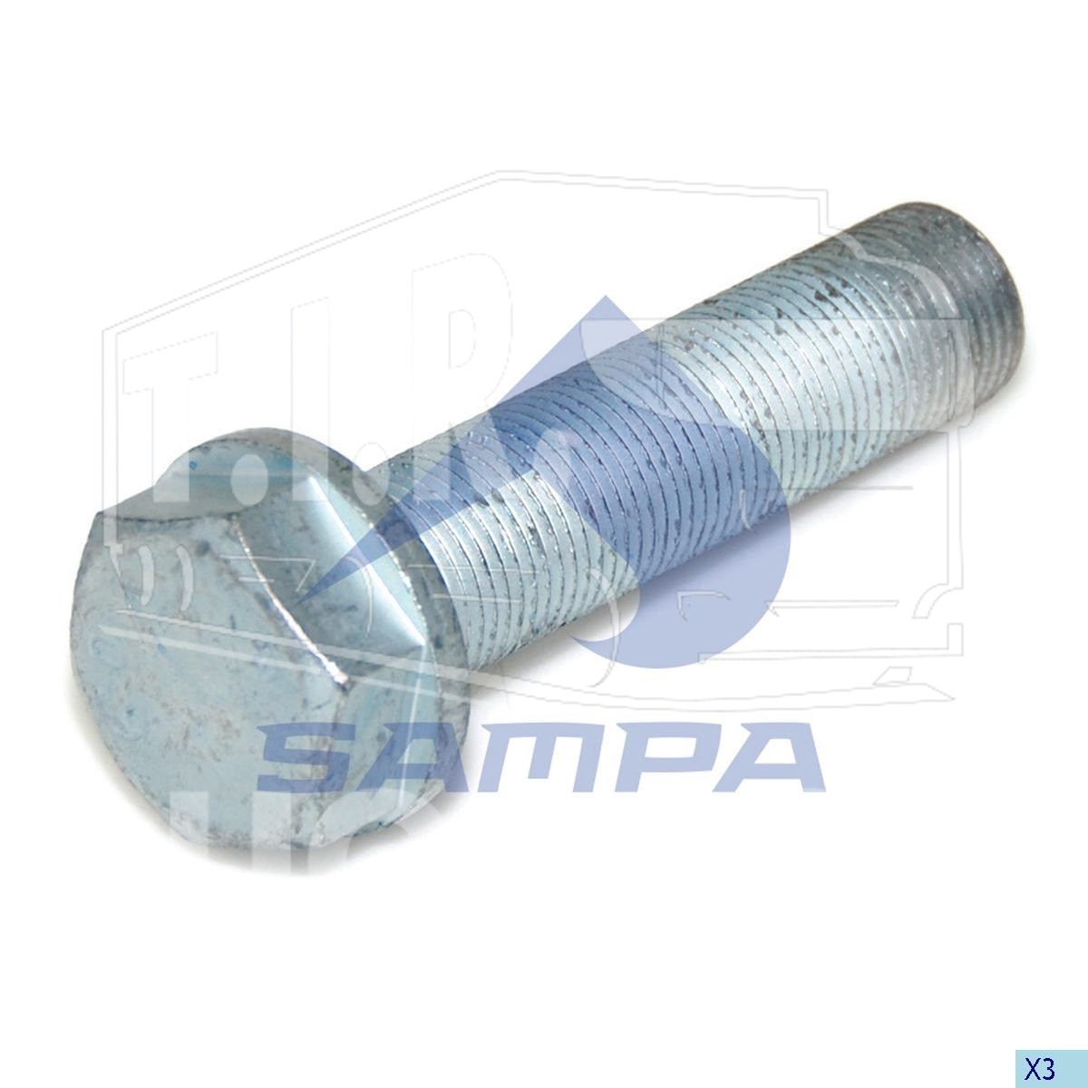 Болт М24*2*100 V-образной тяги