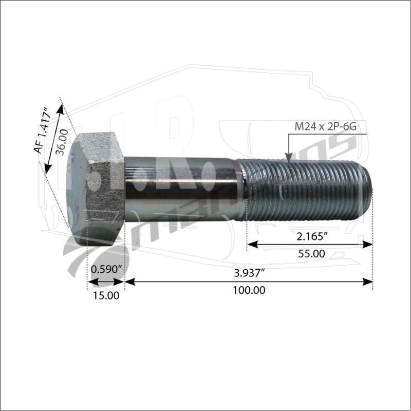 Болт амортизатора М24*3*100