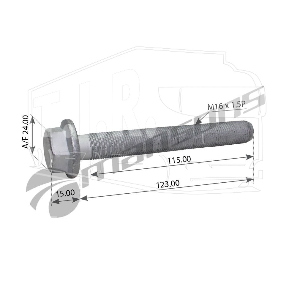 Болт амортизатора М16*1.5*122 (10.9)