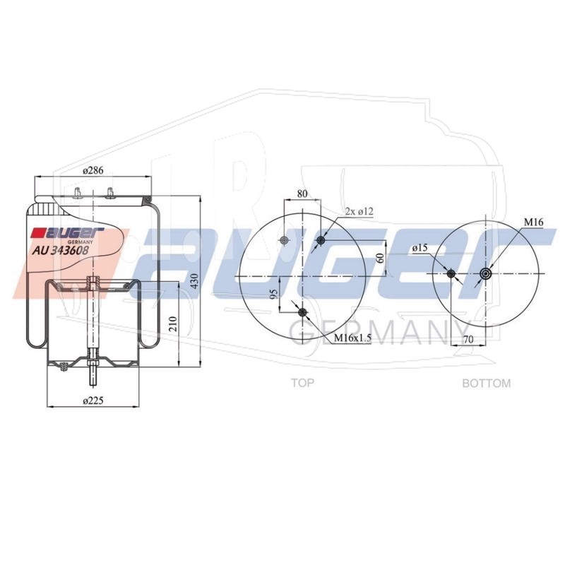 Пневморессора (с метал. стакан)