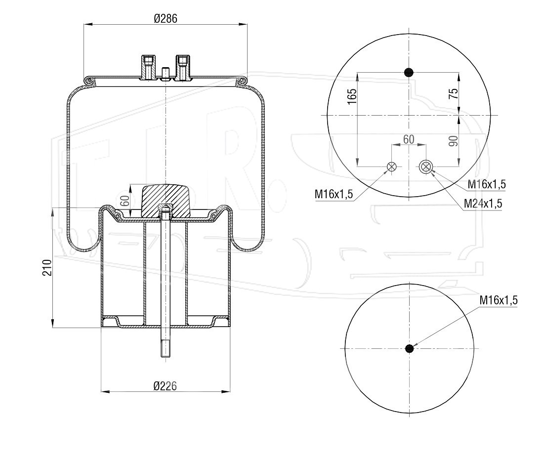 Пневморессора (с метал. стаканом)
