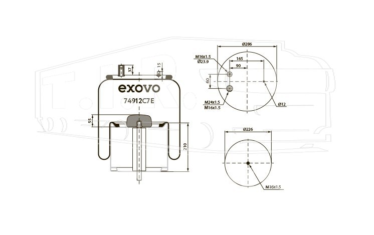 Пневморессора (с метал. стаканом)
