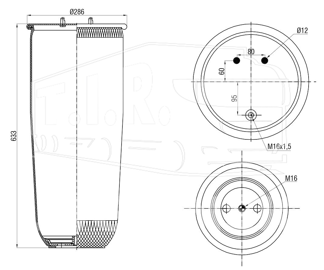 Пневморессора без стакана