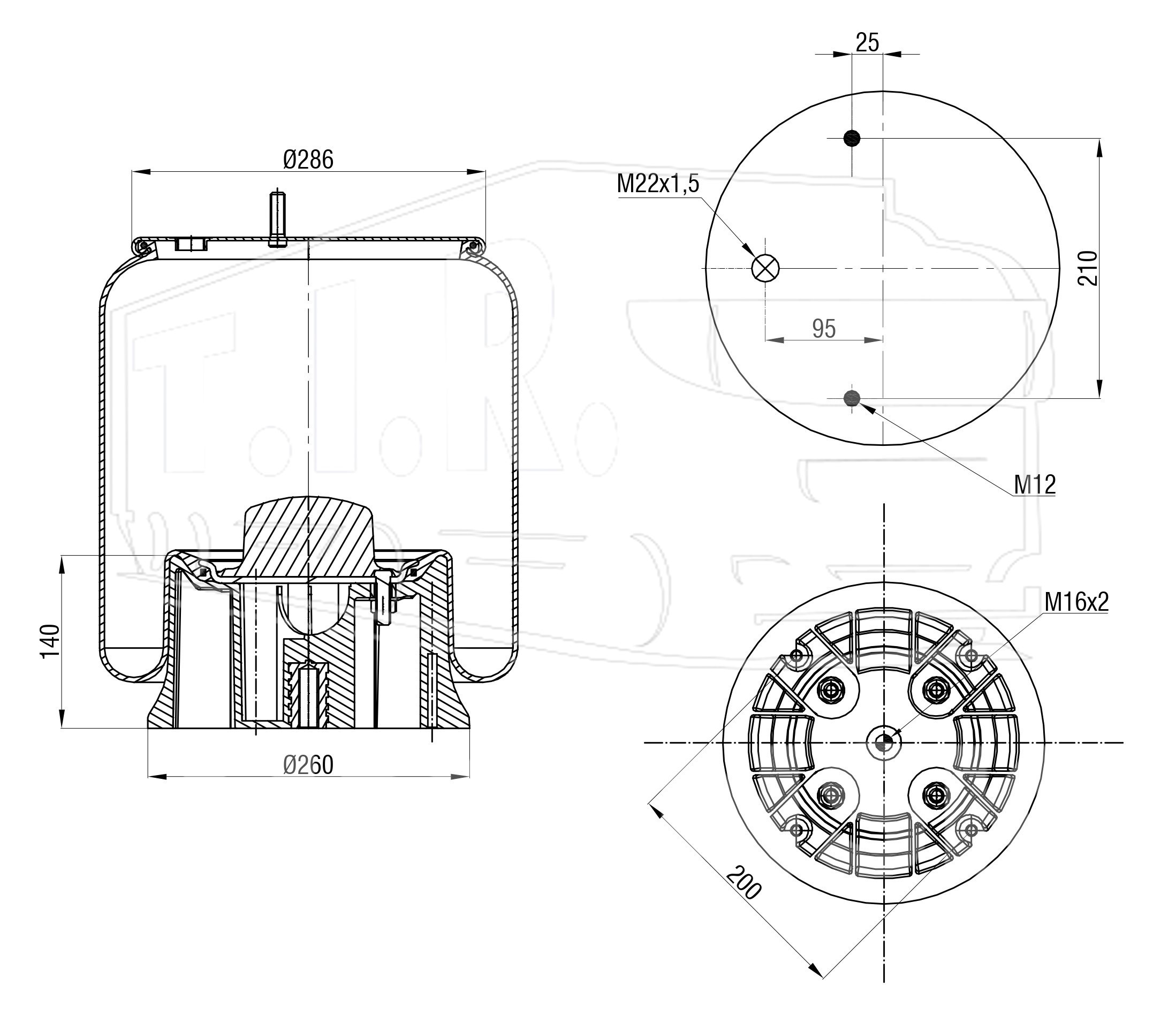 Пневморессора (с пласт. стаканом)