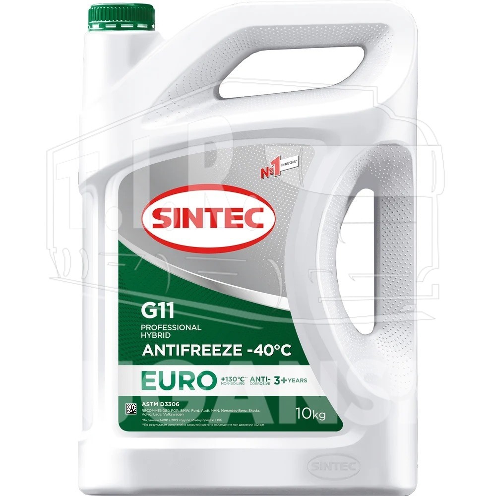 Антифриз SINTEC EURO G11 зеленый -40 10кг