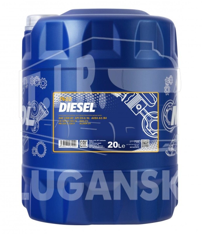 Масло MANNOL 7402 DIESEL 15W40 20 Л.