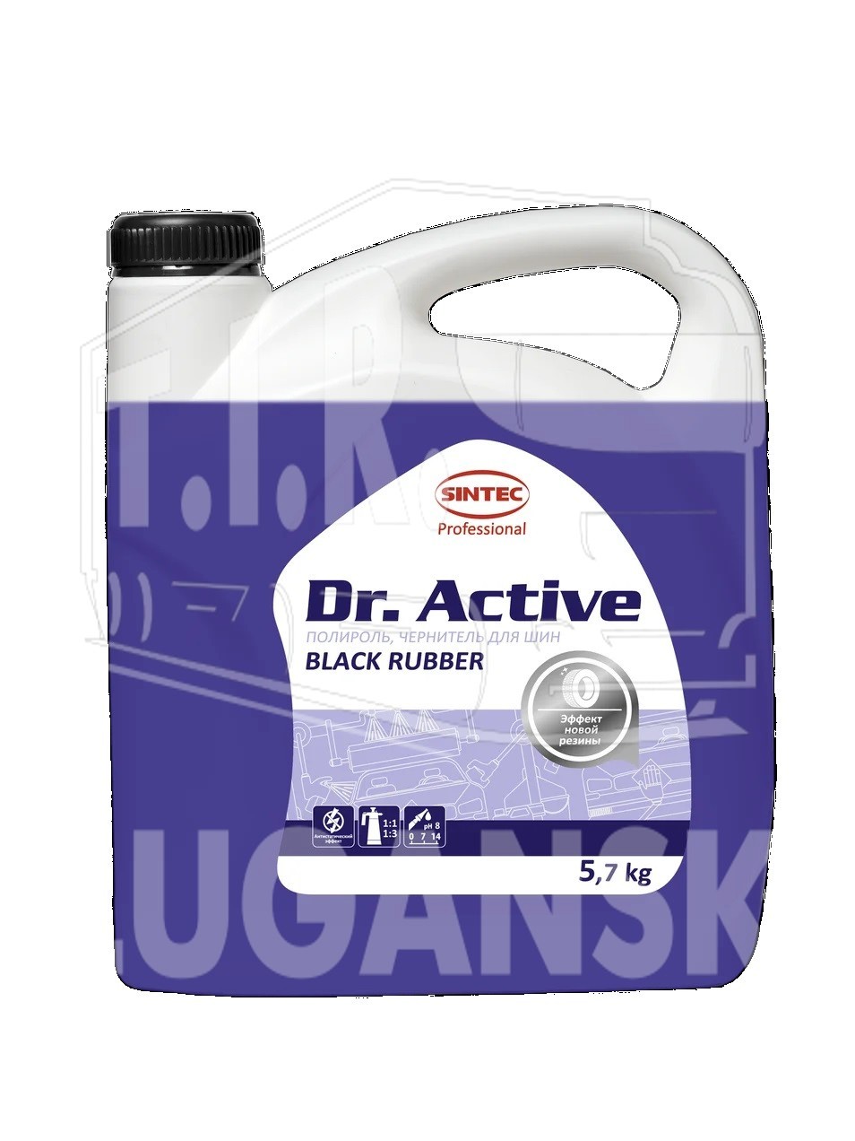 Чернитель шин Sintec Dr. Active «Black Rubber» на водной основе 5.7кг