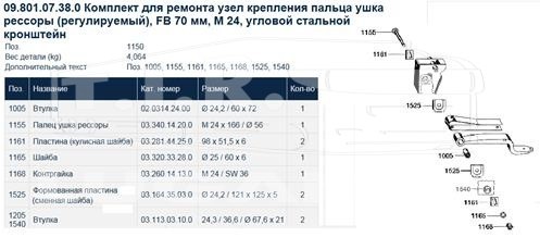 Р-к пальца рессоры М24*60*72