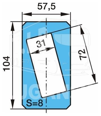 Пластина стопорная 57.5*104*8