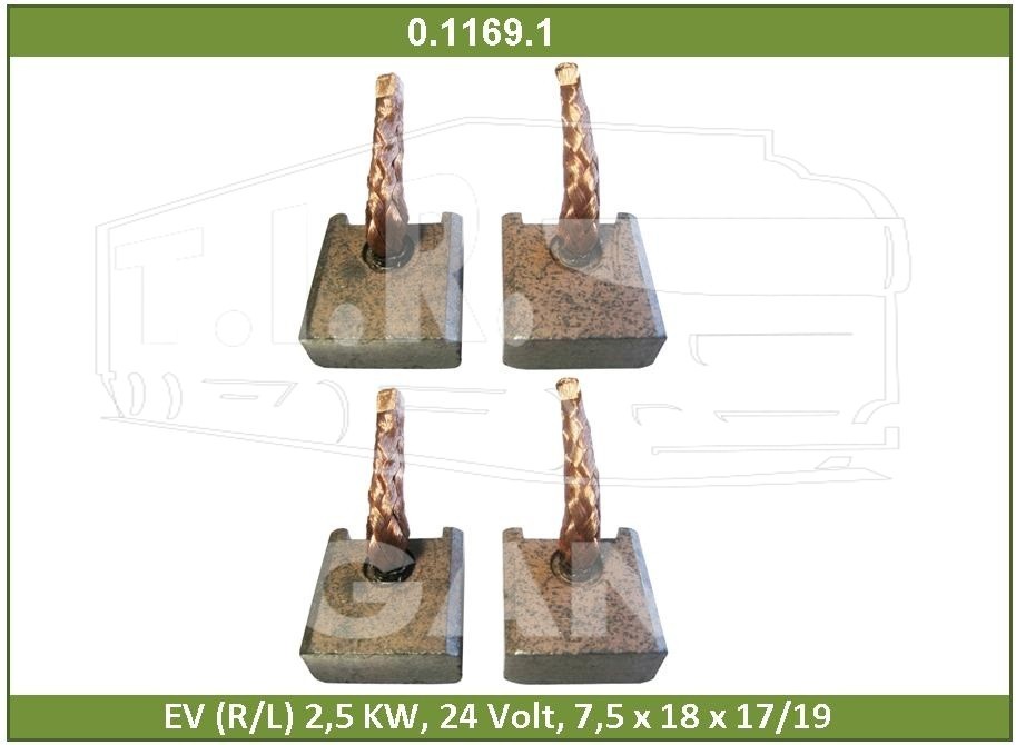 Щетки стартера 18*7.5