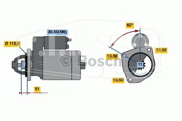 Стартер 24v 6.2kw 11t