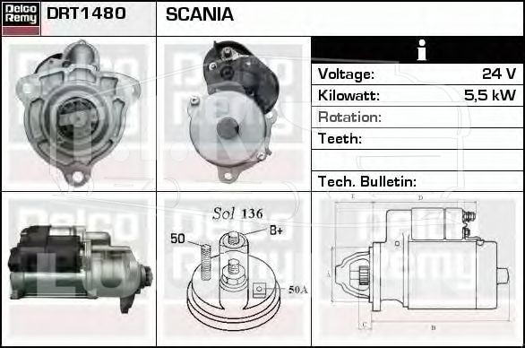 Стартер 24v 5.5kw 12T