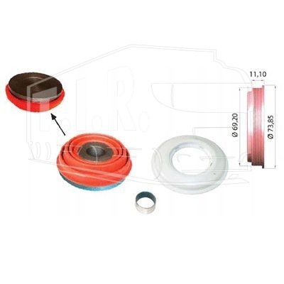 Манжета+пыльник направляющей суппорта D=73.85mm/d=69.2mm KNORR-BREMSE FOR SB5../SN5..SERIES