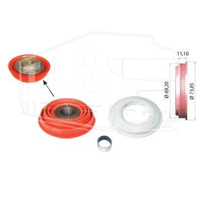 Манжета+пыльник направляющей суппорта D=73.85mm/d=69.2mm KNORR-BREMSE FOR SN5..SERIES