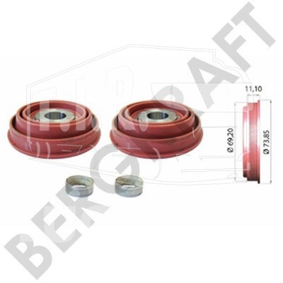 Манжета 2шт. поршня суппорта D=73.85mm/d=69.2mm/H=11.1mm