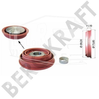 Манжета поршня суппорта D=73.85mm/d=69.2mm/H=11.1mm