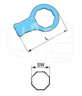 Ключ колпака ступицы SW95 L=233