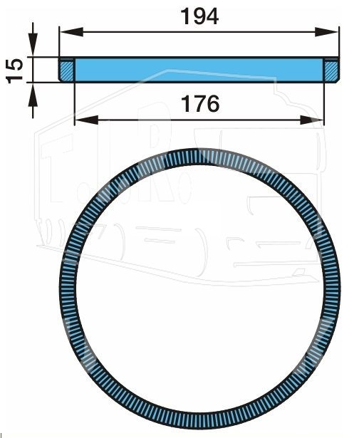 Кольцо ABS 194х176х15, Z=100