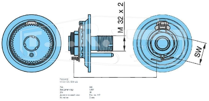 Болт ступицы Eco+ 2 М32*2 SW46