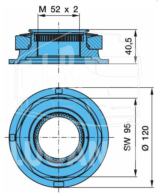 Гайка ступицы М52*2 SW95