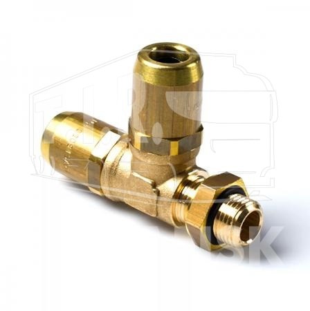 Соединитель тройник М12*1.5/D8*D8 латунь.