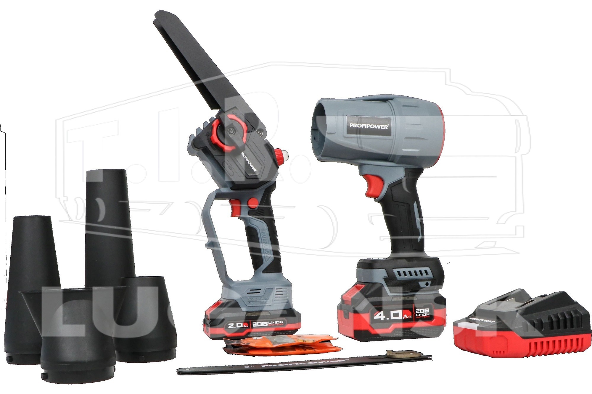 Аккумуляторный набор (цепная пила + воздуходувка) ProfiSet-2D20