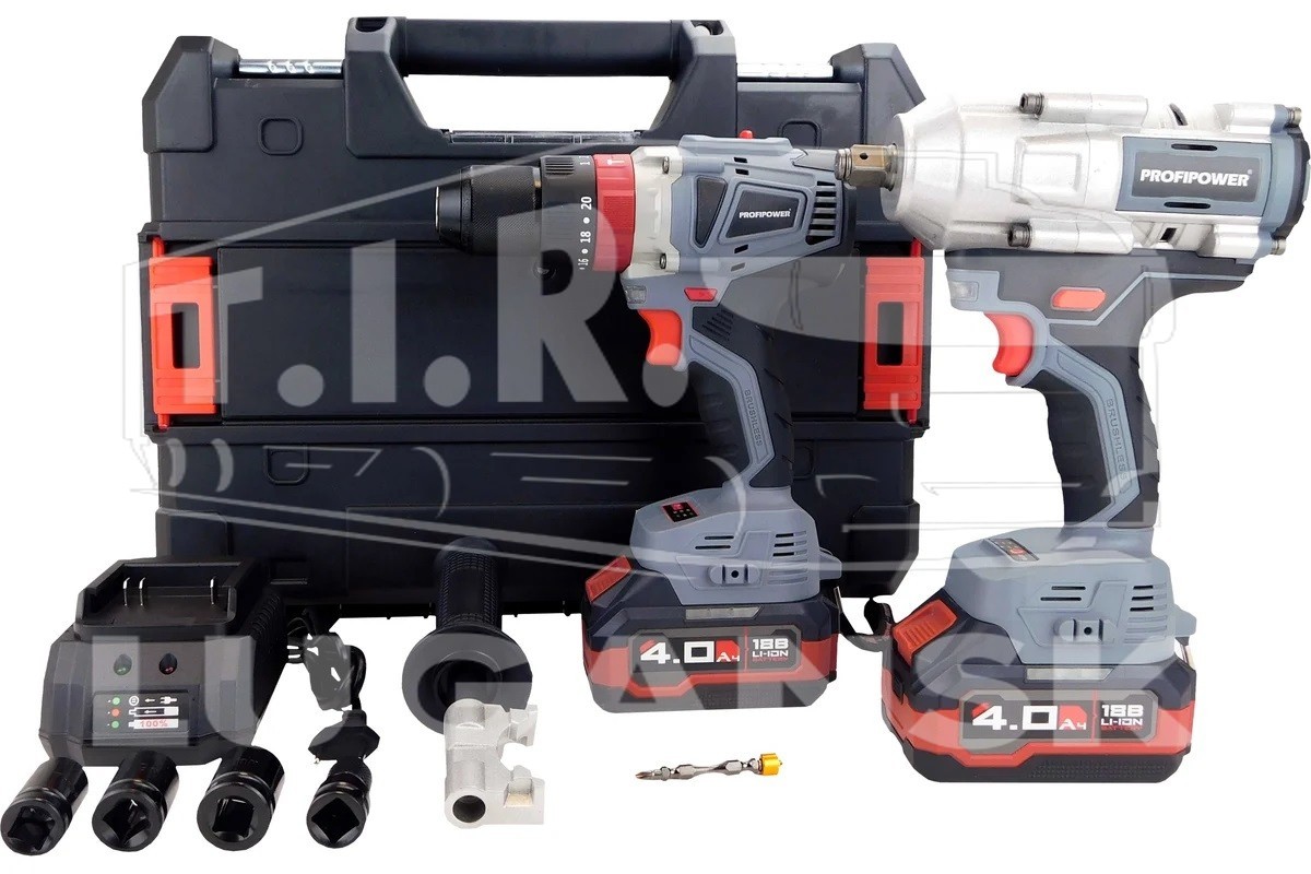 Аккумуляторный набор (дрель-шуруповерт + гайковерт) ProfiSet 2С18