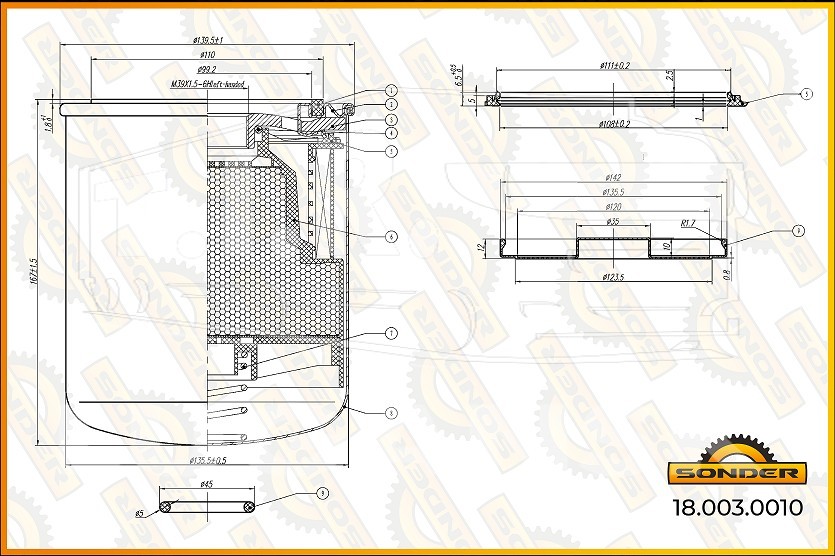 Фильтр влаго/маслоотделителя М39*1.5 LH