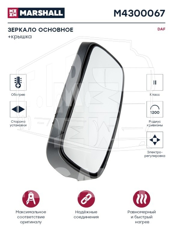 Зеркало 411*228*140 электро с обогревом