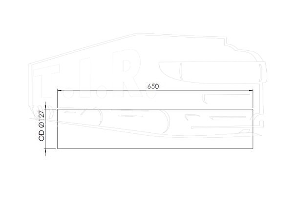 Труба глушителя D127/L650mm