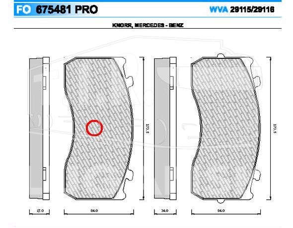 Колодки тормозные 173.60*84*34