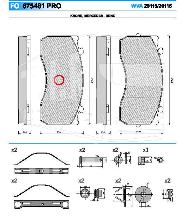 Колодки тормозные 173.60*84*34