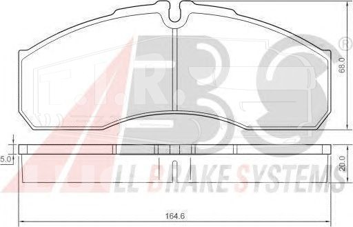Колодки тормозные 164.8*68*20.8