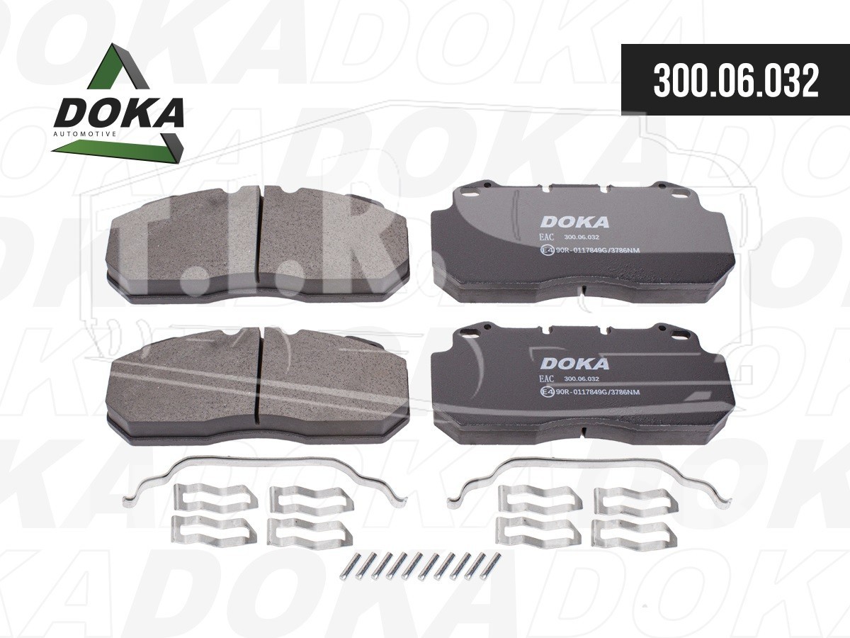 Колодки тормозные дисковые (комплект) 29090, с установочным комплектом из пластин, 249x114,4x28