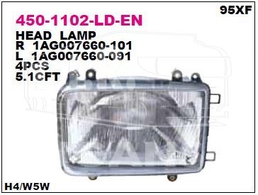 Фара DAF XF 95, L без поворотника