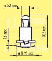 Лампочка 24v1.2w приборная с цок.