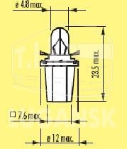 Лампочка 24v1.2w приборная с цок.