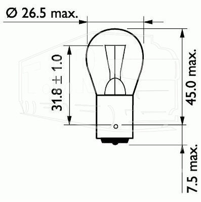 Лампочка 24v21w одноконт.