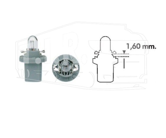 Лампочка 24v1.2w приборная с цок.