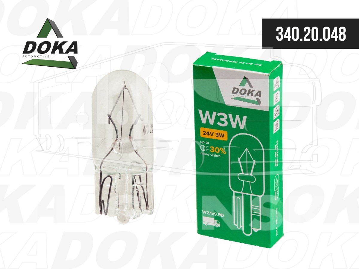 Лампа накаливания 24V 3W, W3W (W2.1x9.5d)