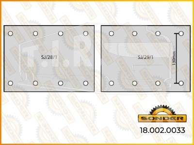 Накладки тормозные 177.3*189*21.9