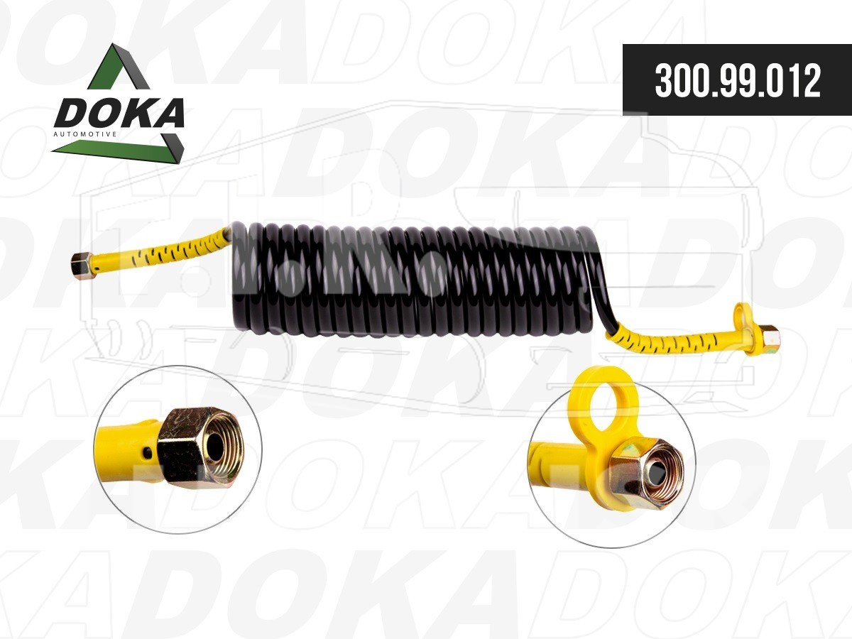 Шланг воздушный М18*1.5 (желтый) 22витка d12x1.5