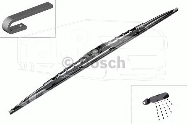 Щетка дворника 700 мм с форс.омыв.